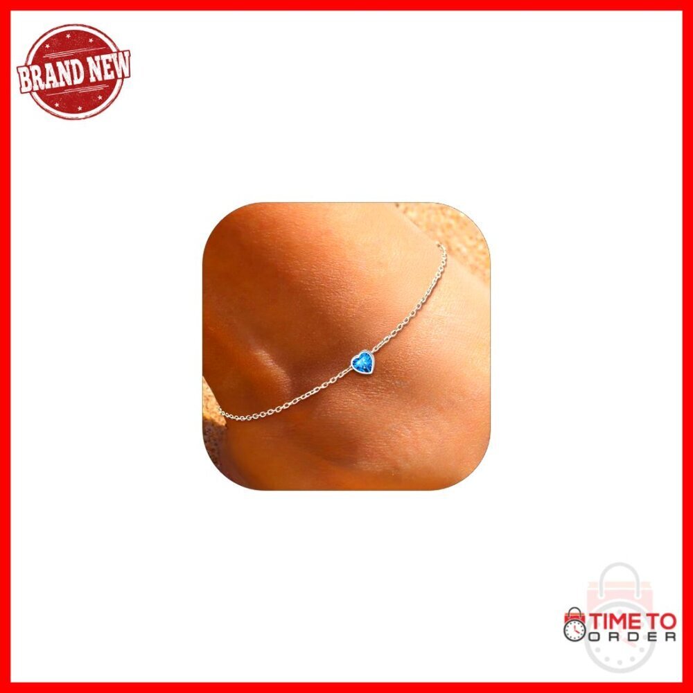 Dainty Sterling Silver Anklet Adjustable Minimal Chic Jewelry Birthstone